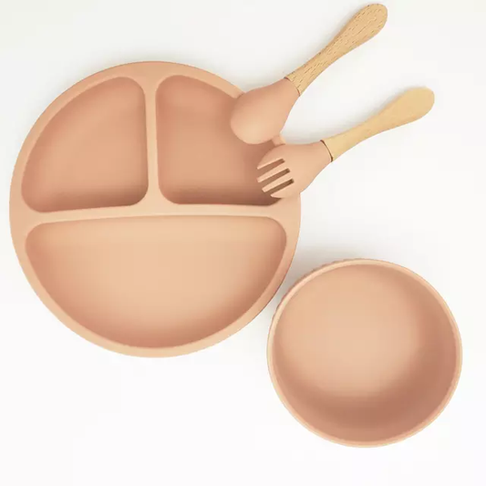 Silicone Plate, Bowl, Spoon and Fork